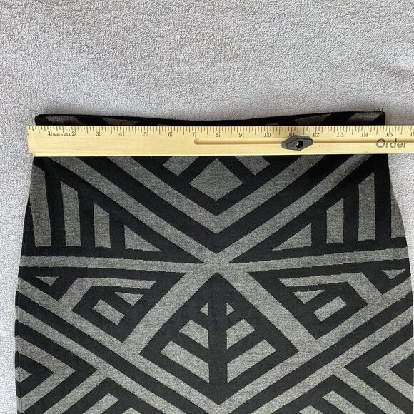 Catherine Malandrino Modern Stripe Jacq Midi Skirt Women's M Heather Grey/Black - Picture 8 of 11